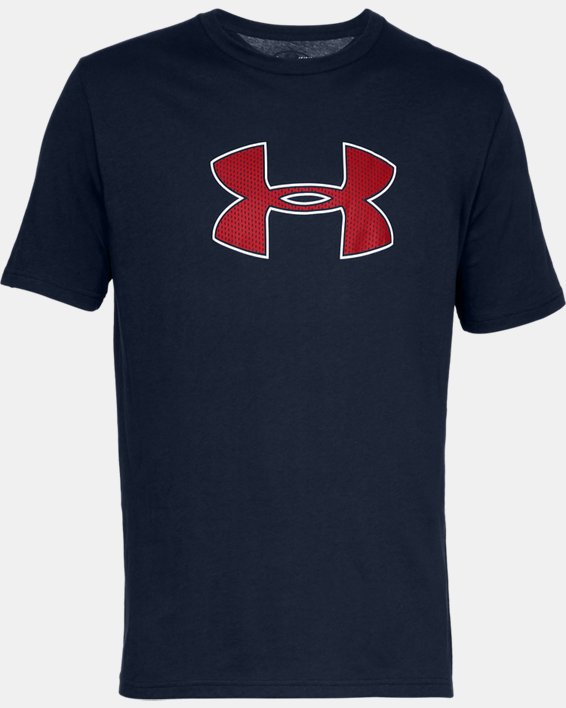 Men's UA Big Logo Short Sleeve T-Shirt, Navy, pdpMainDesktop image number 4